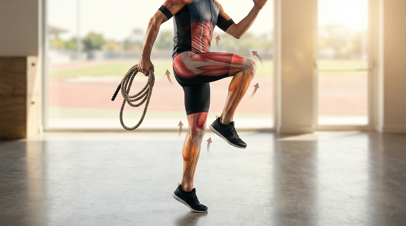 הרמת ברכיים עם חבל