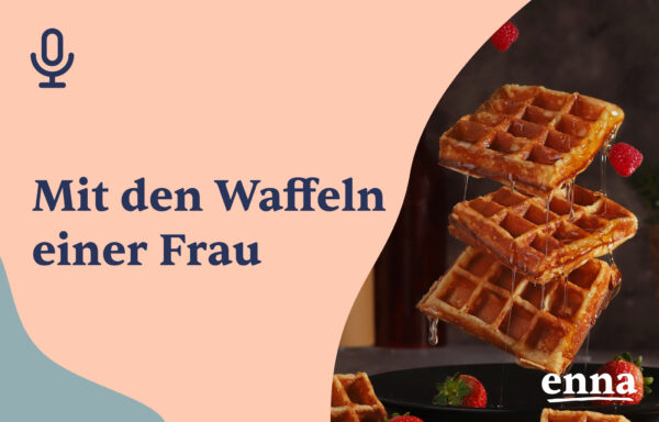 Mit den Waffeln einer Frau