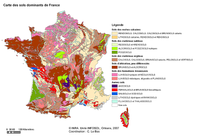 Soil Geographical data base for France at 1 :1,000,000