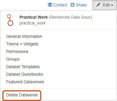 Delete a Dataverse collection
