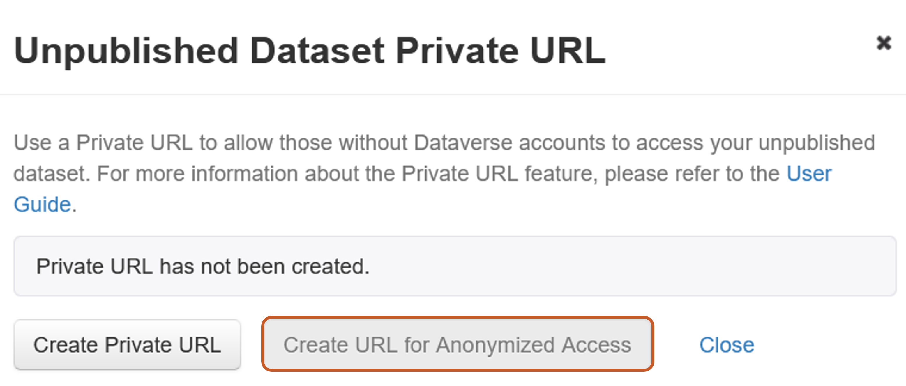 Private URL for anonymized access
