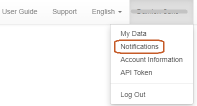 Access to notifications in the personal area