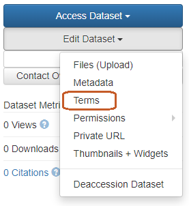 Modify the terms of use of the dataset