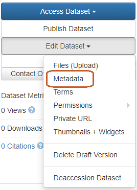 Modify the metadata of a dataset