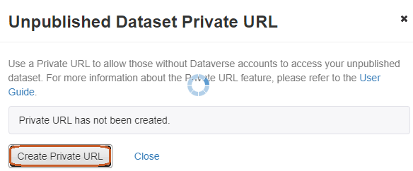 Creating a private URL for a dataset