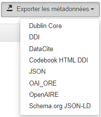 Formats d'export des métadonnées d'un jeu de données
