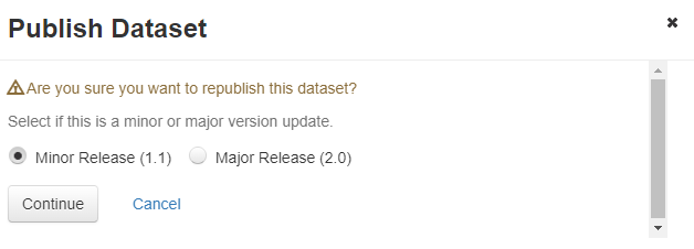 minor or major dataset update