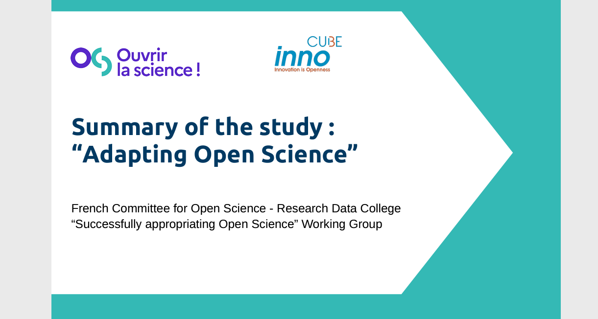 Study "Adapting open science": data from the "data and open science" questionnaire (2021)