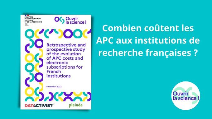 Données de l'étude rétrospective et prospective sur l’évolution du coût des APC pour les institutions françaises