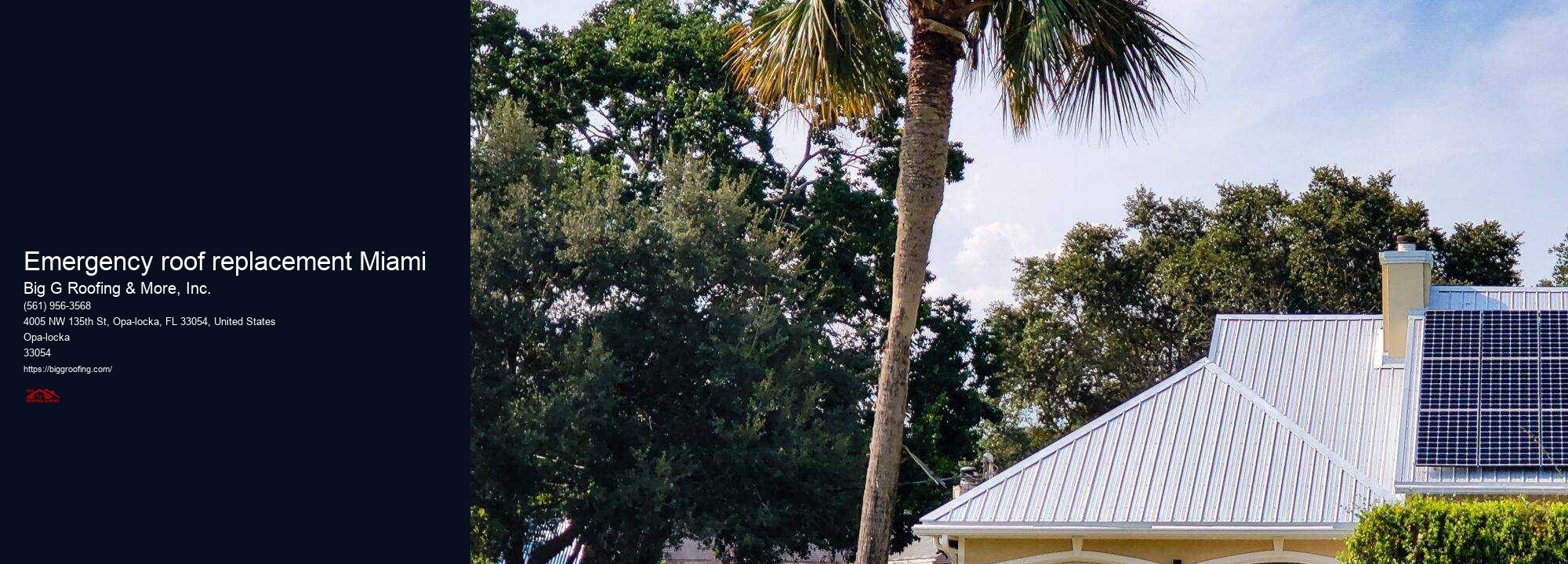Emergency roof replacement Miami