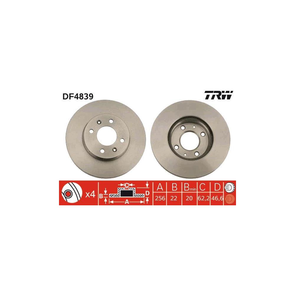 Disques de frein TRW DF4839