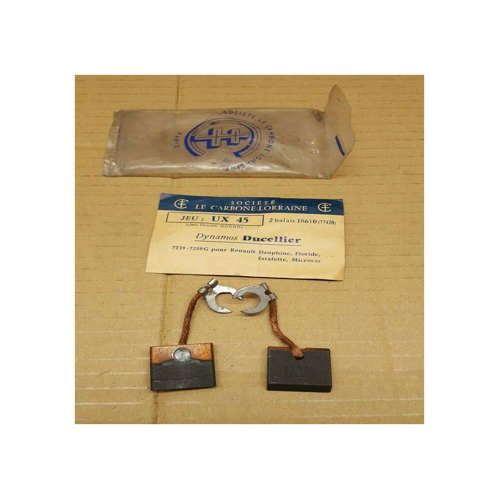 2 balais UX45 dynamo DUCELLIER 7239 Renault Dauphine Floride Estafette MICROCAR