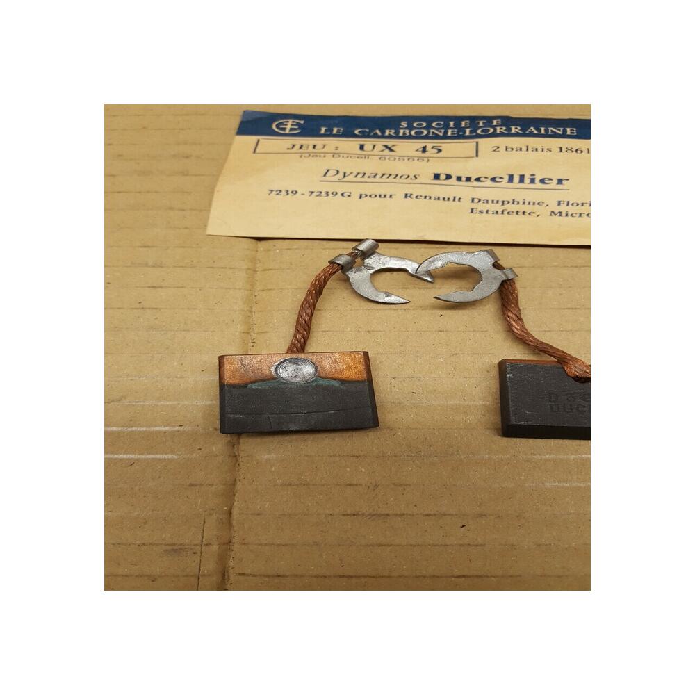 2 balais UX45 dynamo DUCELLIER 7239 Renault Dauphine Floride Estafette MICROCAR