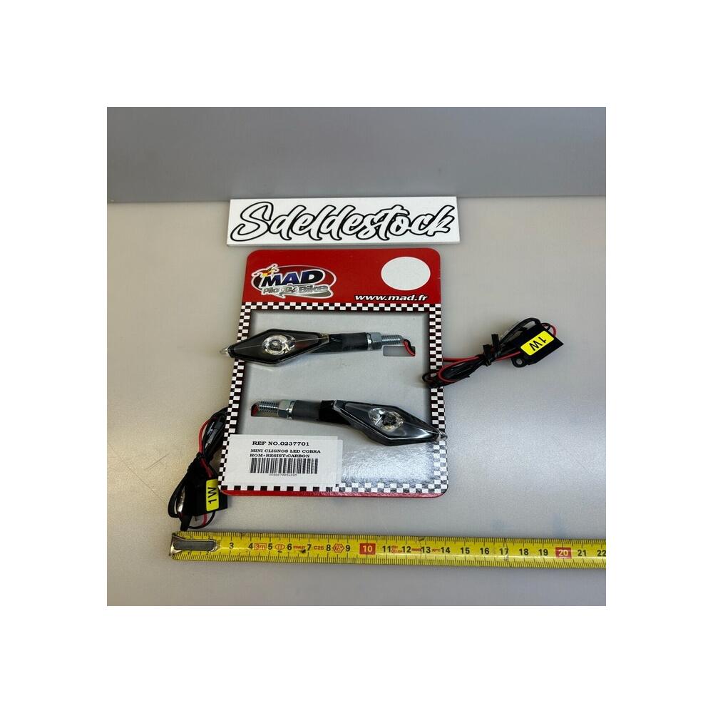2 Clignotant + résistance Mad cobra carbone Led 12v Homologué Moto 0237701