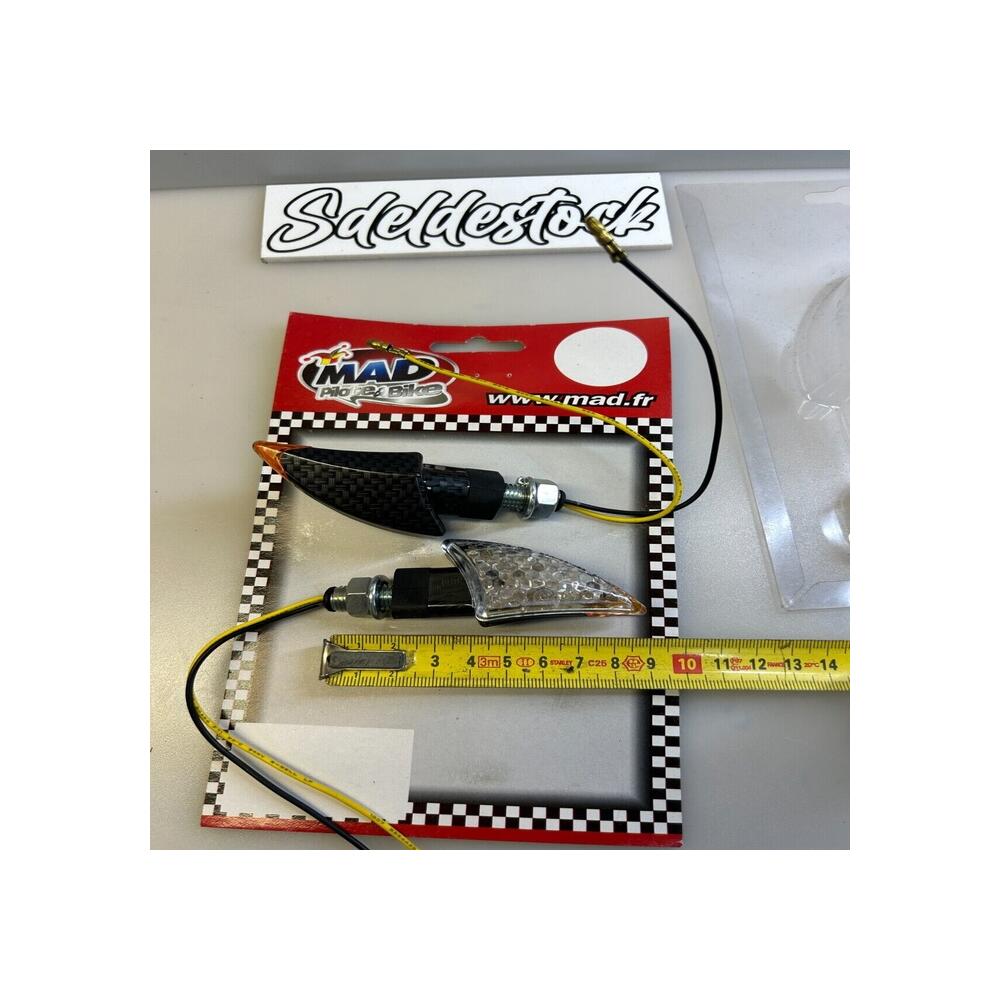 2 Clignotant Tuning Mad Fuse carbone Led 12v Homologué Moto Scooter quad 023767
