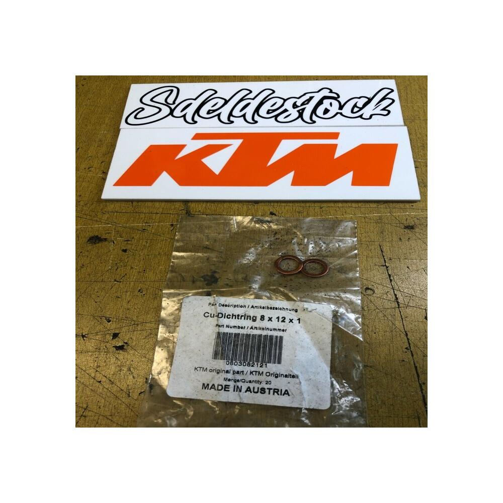 2 joint DIN7603 8X12X1 ktm 0603082121 125 150 250 300 350 400 450 505 525 990 85
