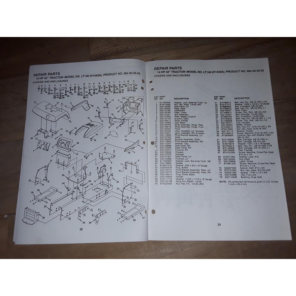 manuel atelier tracteur tondeuse Husqvarna LT 140