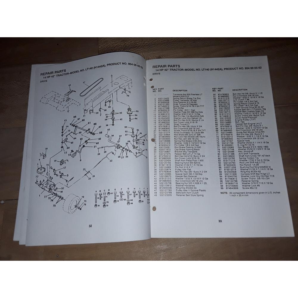 manuel atelier tracteur tondeuse Husqvarna LT 140