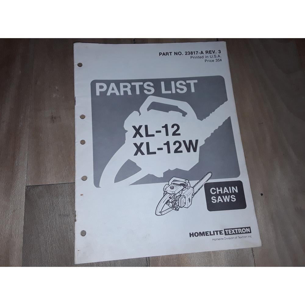 manuel atelier tronçonneuse Homelite XL-12
