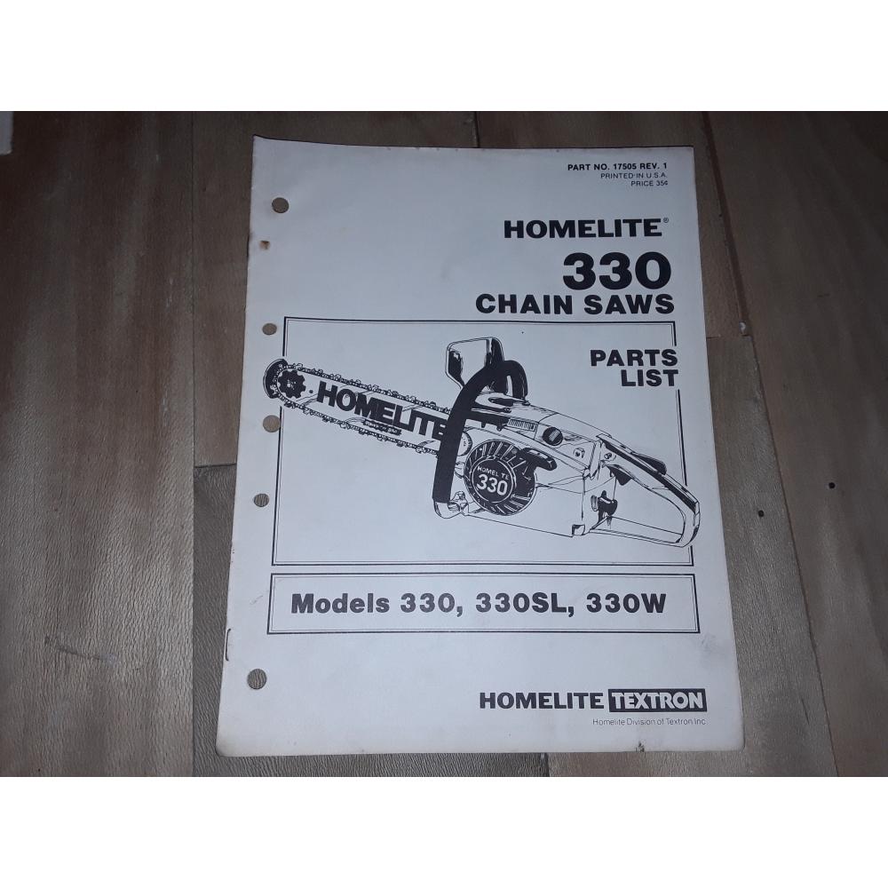 manuel atelier tronçonneuse Homelite 330
