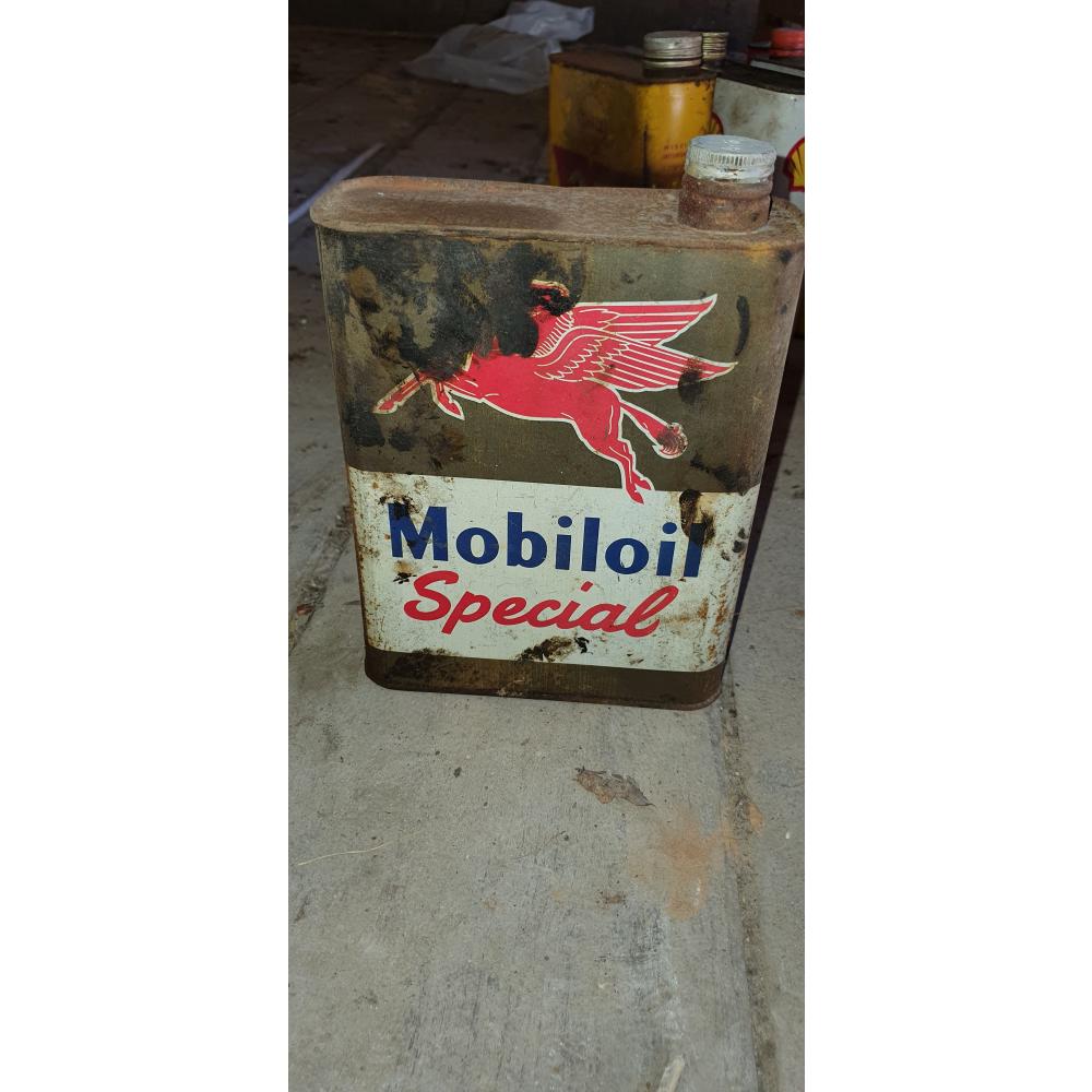 Ancien bidon d'huile MOBILE SPECIAL Garage