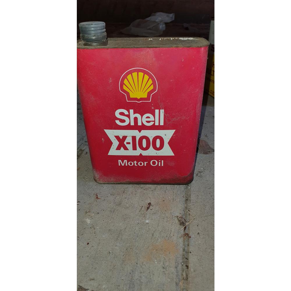 Ancien bidon d'huile SHELL X-100 Collection