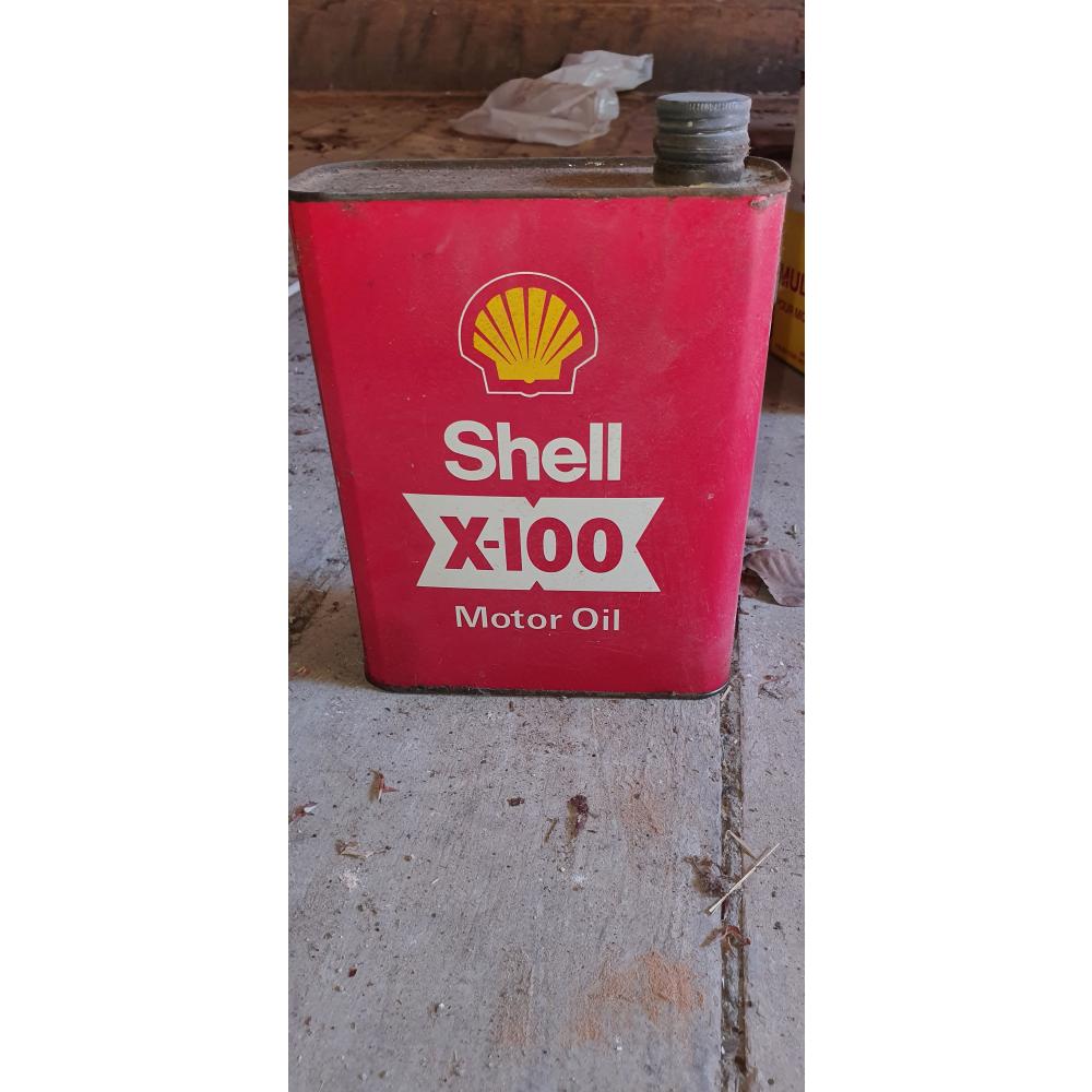 Ancien bidon d'huile SHELL X-100 Collection