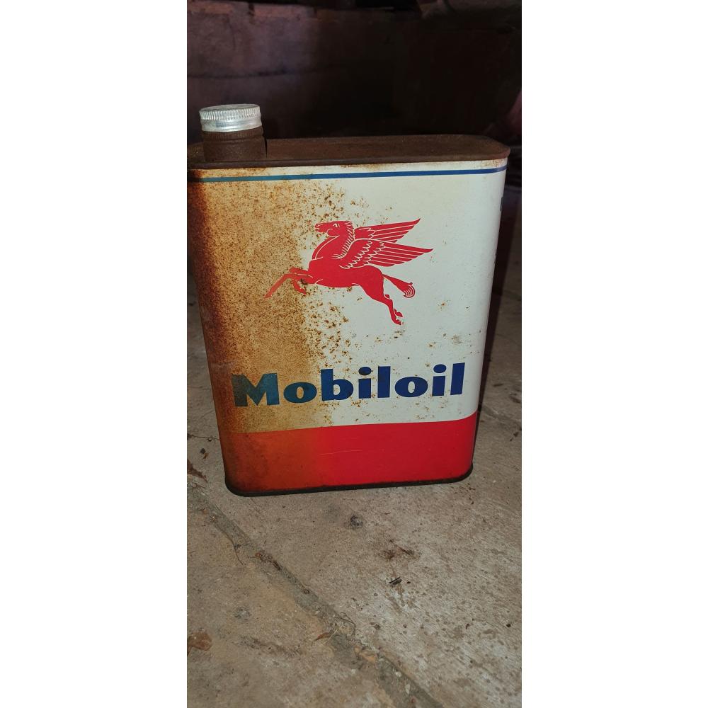 Ancien bidon d'huile MOBILOIL Collection Garage 