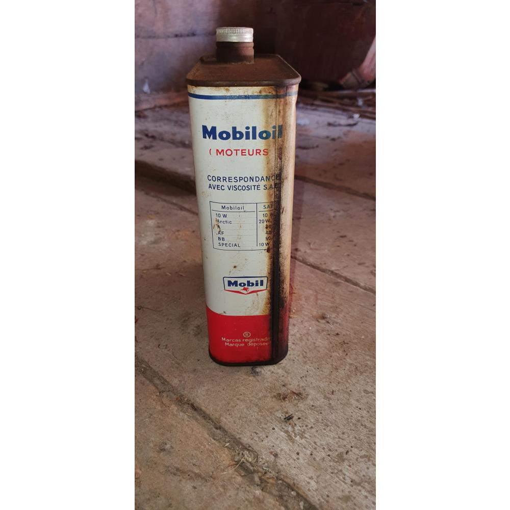 Ancien bidon d'huile MOBILOIL Collection Garage 