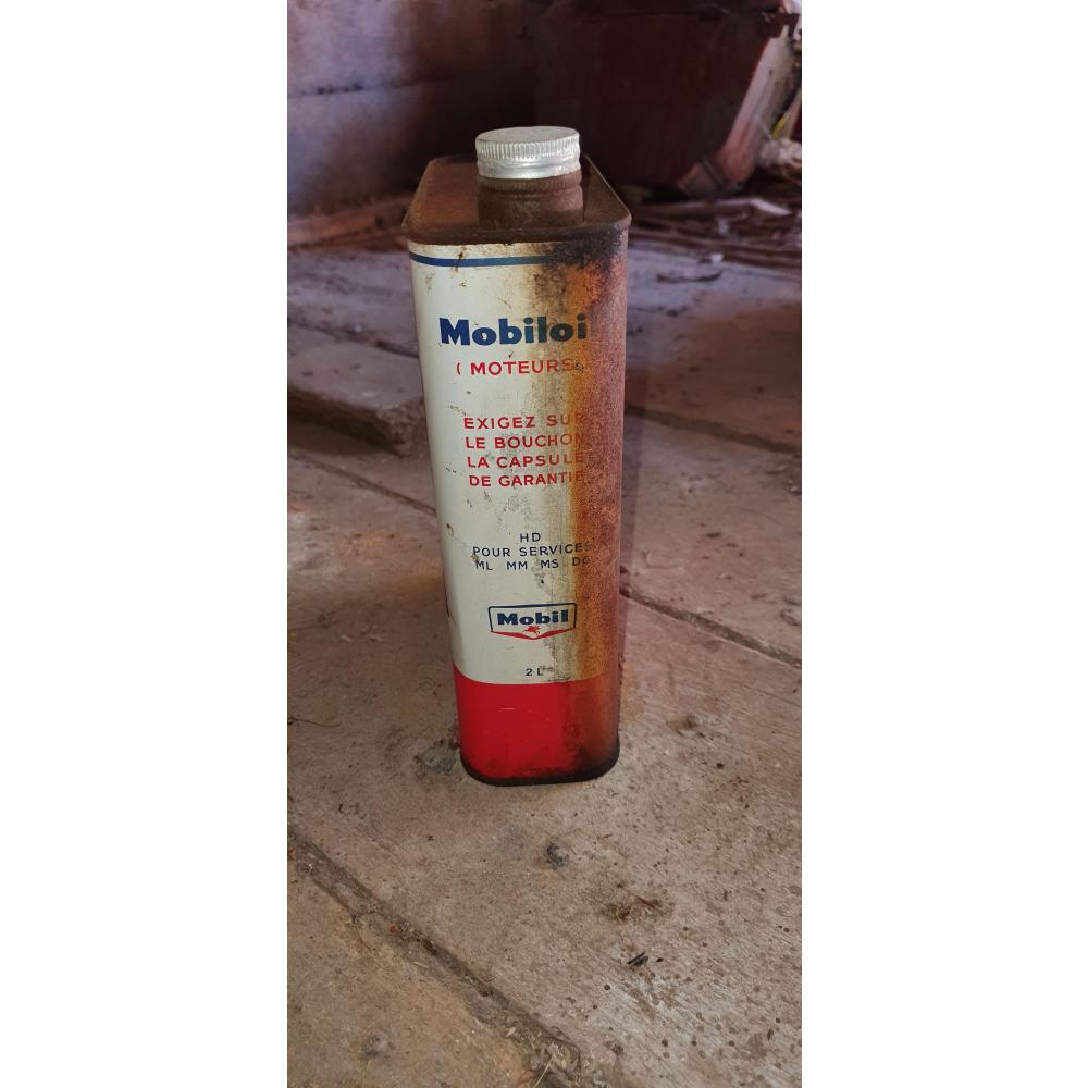 Ancien bidon d'huile MOBILOIL Collection Garage 