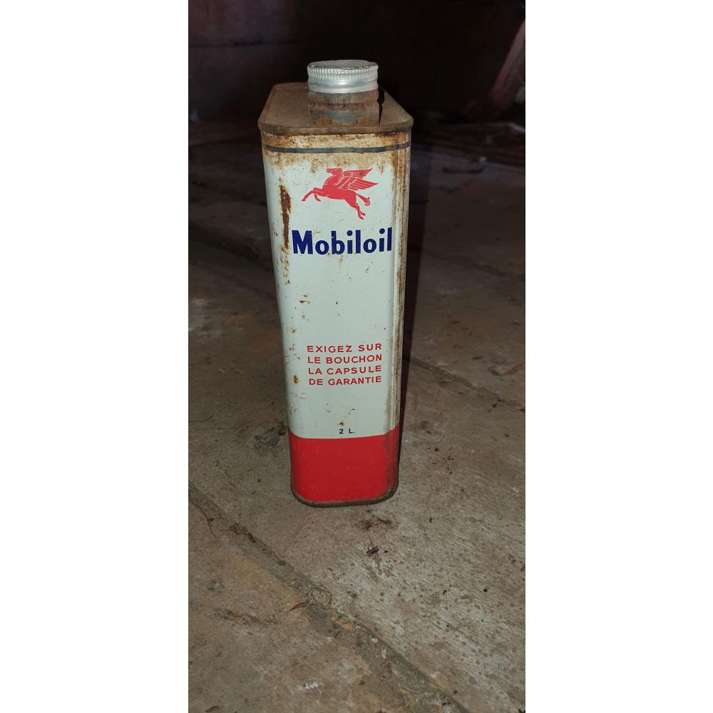 Ancien bidon d'huile MOBILOIL Collection Garage