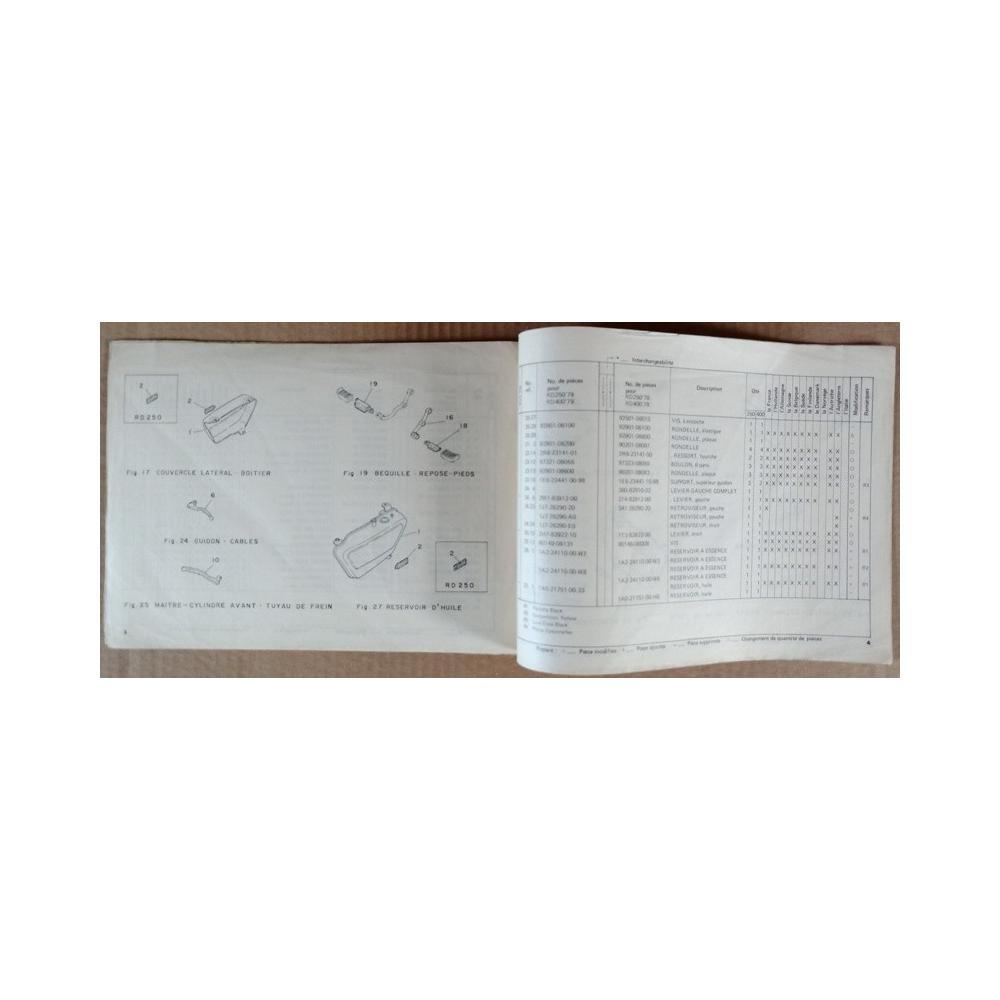 Complement parts list Yamaha 500 XS 1979 - ref.00078