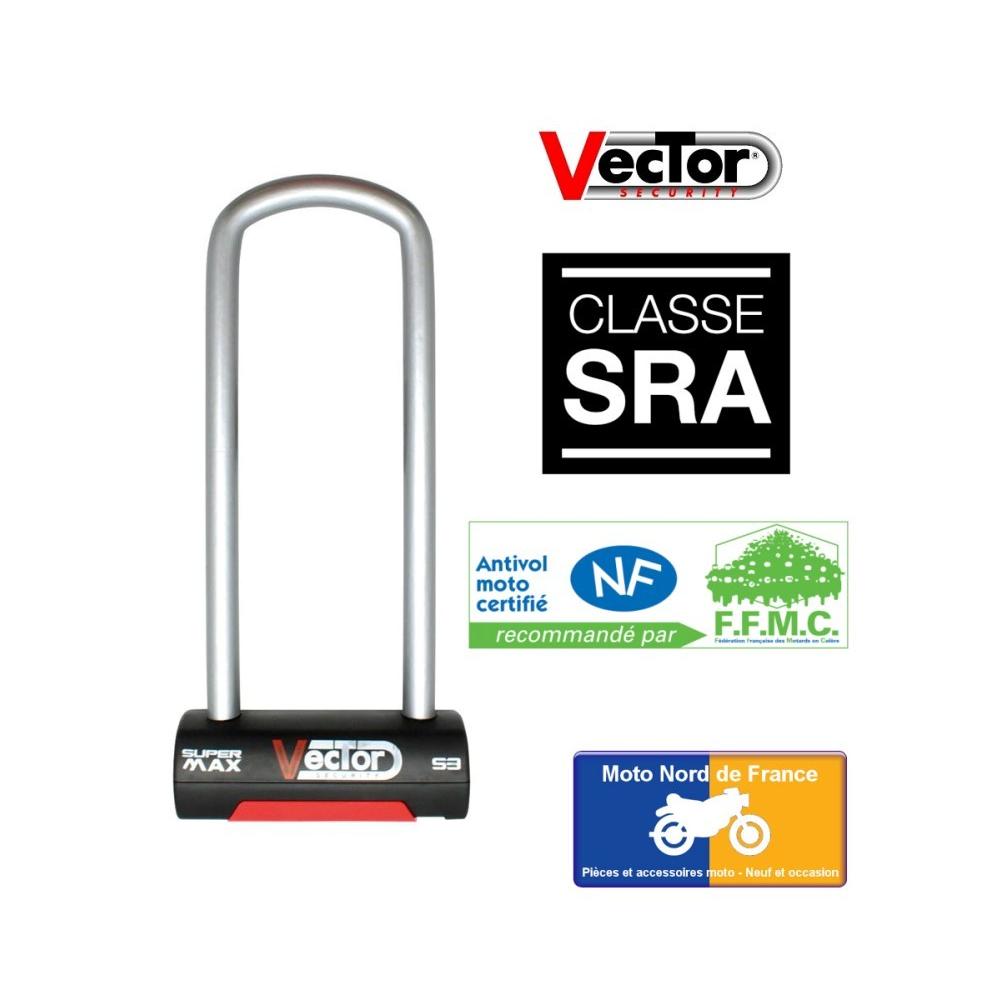 Antivol U VECTOR Super Max S3 - SRA - 85x270 mm intérieur