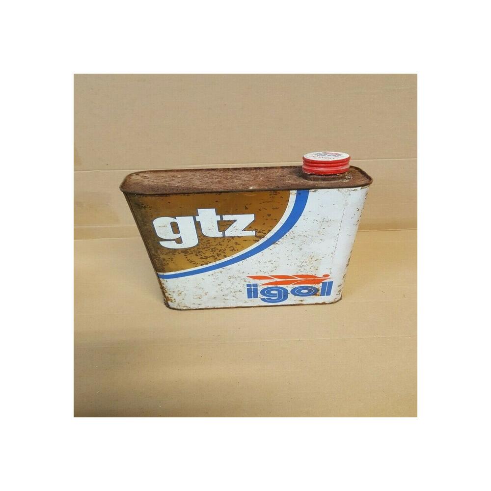 Ancien bidon d'huile  igol gtz 20w50  plein deco de garage vintage
