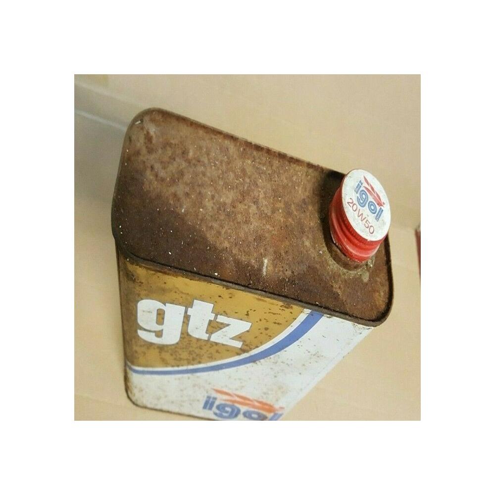 Ancien bidon d'huile  igol gtz 20w50  plein deco de garage vintage