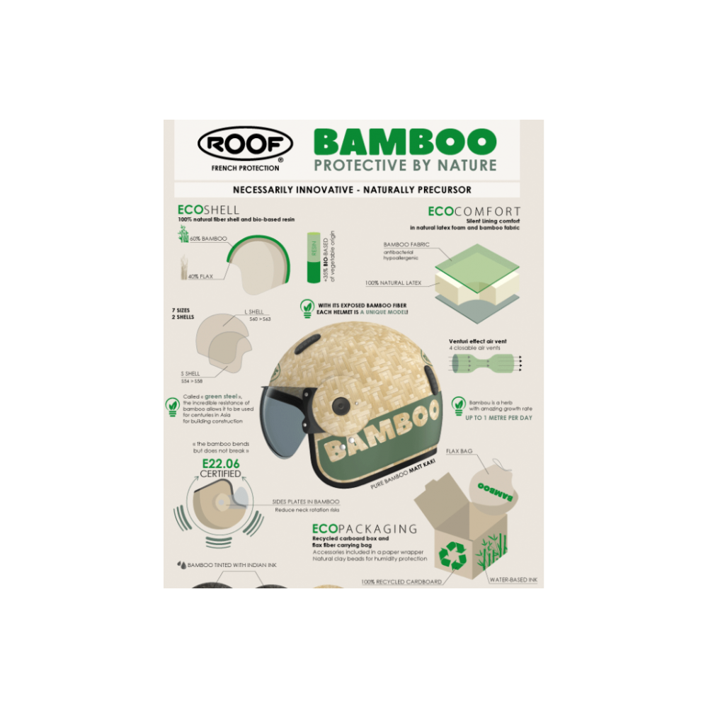 casque jet roof bamboo