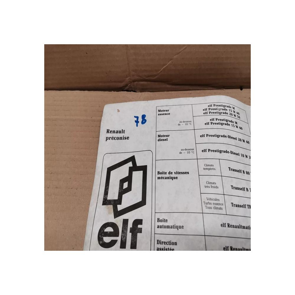 CARNET D'ENTRETIEN LIVRET RENAULT SUPER 5 SP5