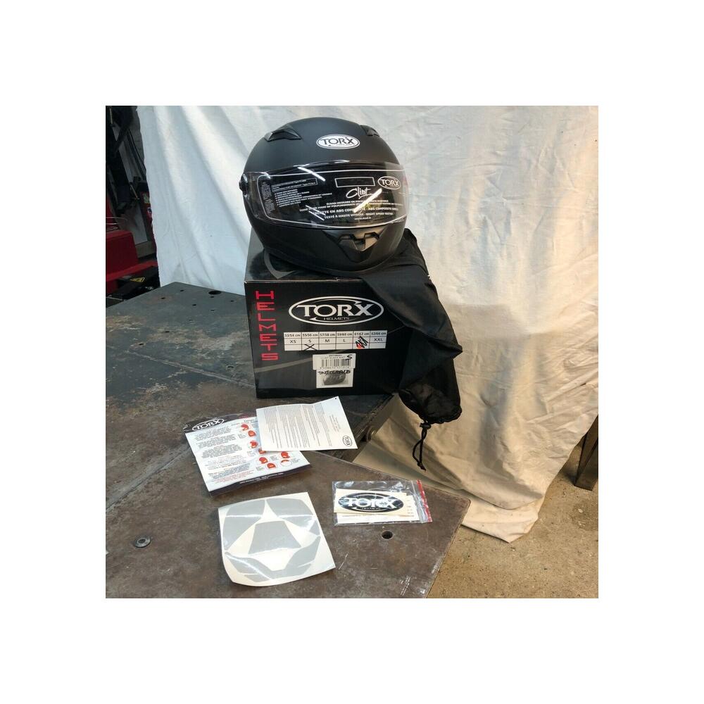 Casque homme femme torx clint Noir Mat  taille s 55/56 neuf Ecran pare soleil