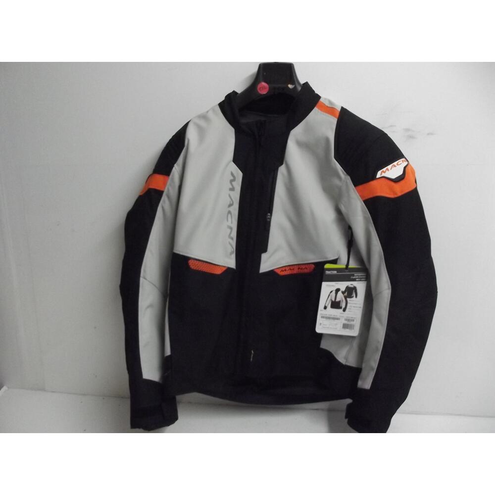 blouson moto textile homme neuf de marque MACNA TRACTION  gris  orange taille XL