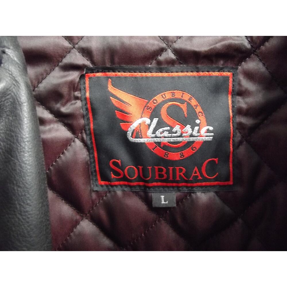 blouson moto cuir SOUBIRAC CLASSIC 1886 noir neuf taille L