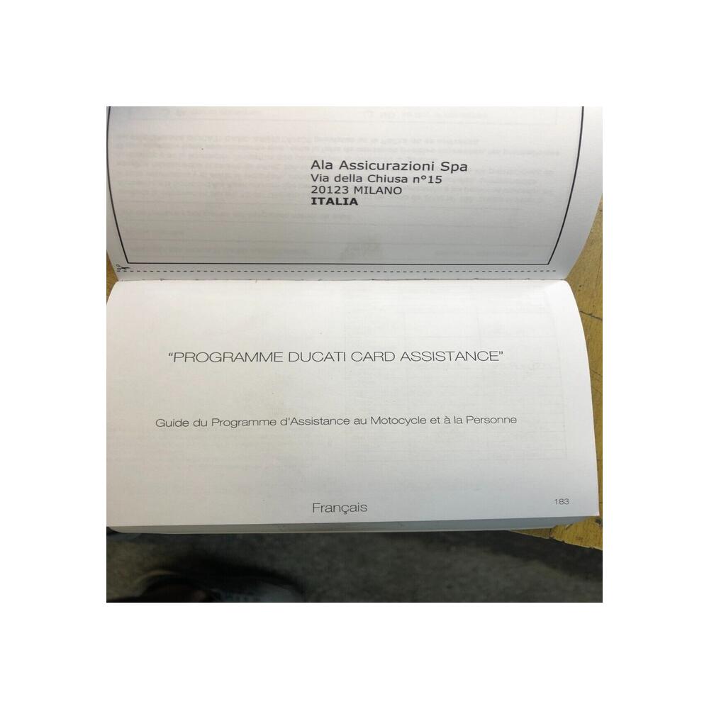 Ducati Owner's Manual Europe Service Assistance Guide 91710481L card assistance