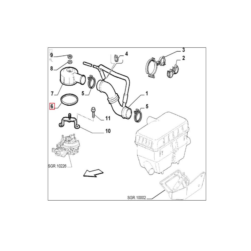 joint entre carburateur et Filtre a Air FIAT Panda Uno Lancia Y10 cinquecento