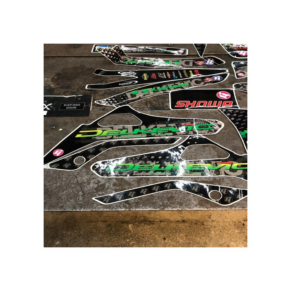 kit deco autocollant stickers graf-fix 17 pieces kawasaki kxf 450  2009 2011