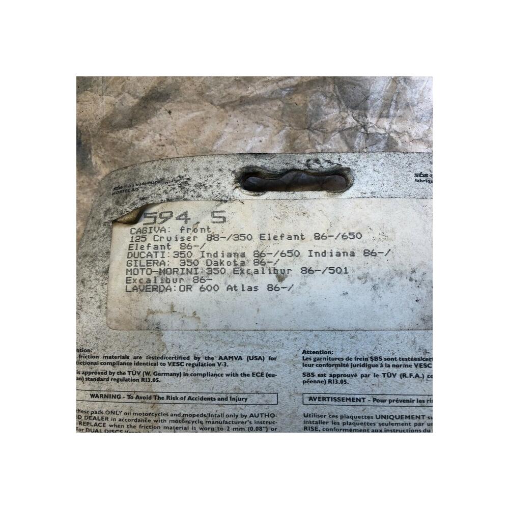 plaquette frein av sbs 594hf aprilia tuareg cagiva elephant ducati indiana