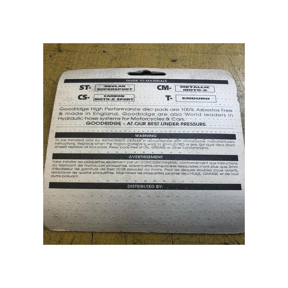 plaquette frein goodridge g 45 cs honda gas gas hm kawasaki 604 vd-144 fa131