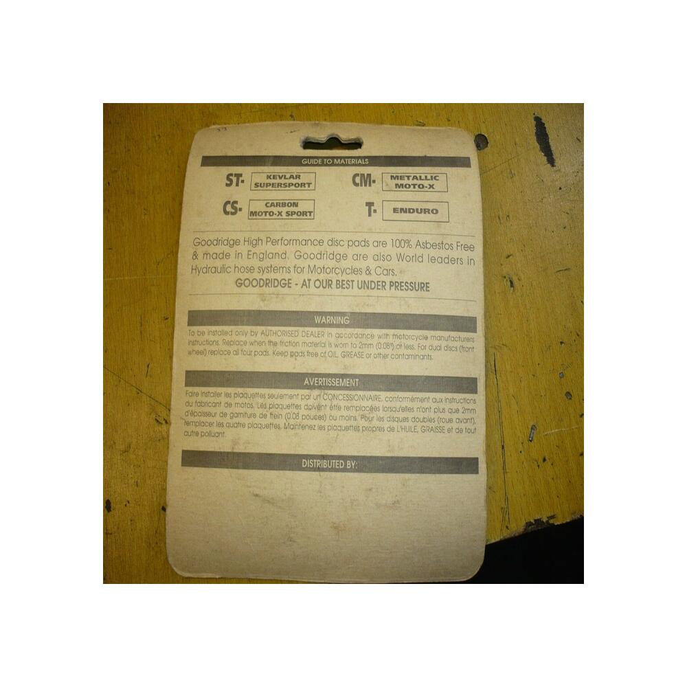 plaquette frein goodridge g100t honda xrv 750 africa twin 90 91 cbr 600 f 91 93