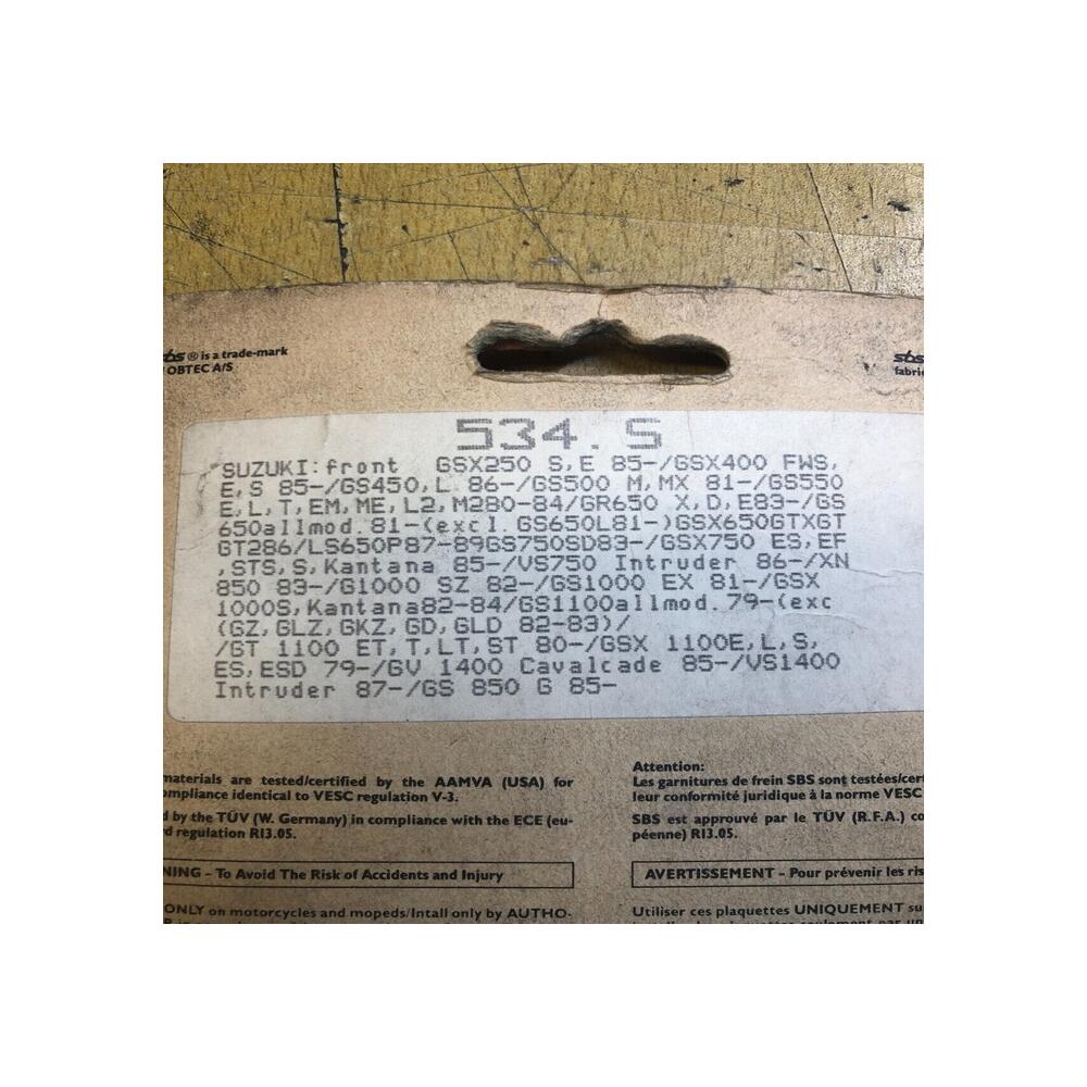plaquettes de frein av SBS 534 hf suzuki gs 550 gr 650 gs gsx 1100 gv 1400