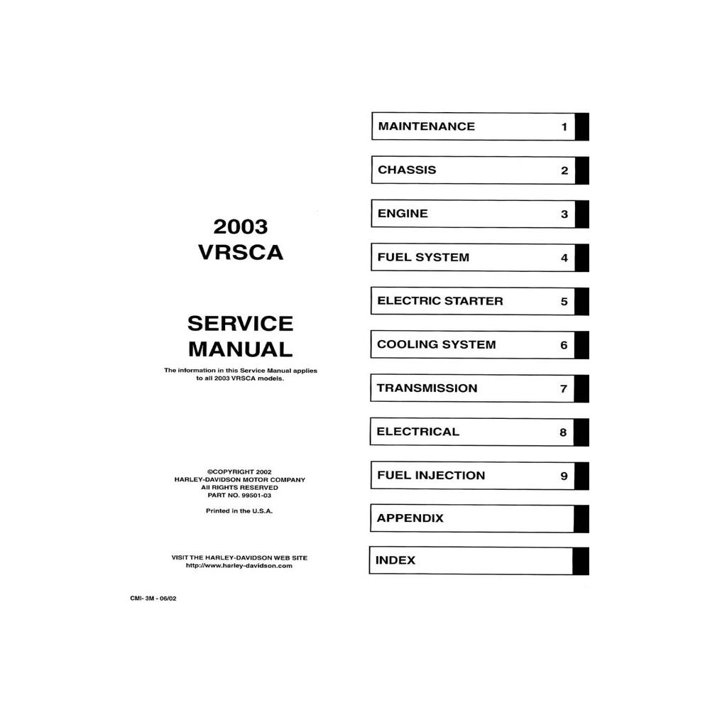 SERVICE MANUAL PDF HARLEY-DAVIDSON 2003 V-Rod VRSCA 99501-03