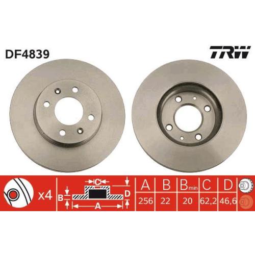 Disques de frein TRW DF4839