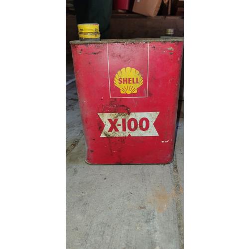 Ancien bidon d'huile SHELL X-100 Collection Garage